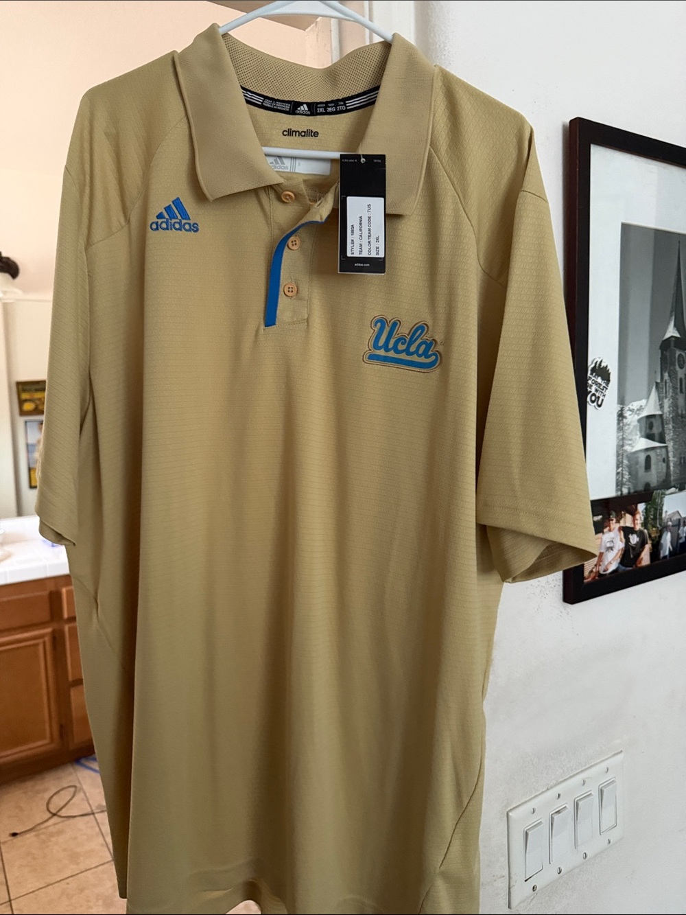 adidas Men’s UCLA Gold Polo with Blue Detail